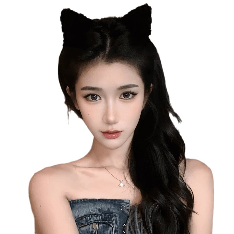 かわいい猫のカチューシャの女性のぬいぐるみの甘い猫の耳の髪飾り洗顔マスクのカチューシャ化粧髪飾り|undefined