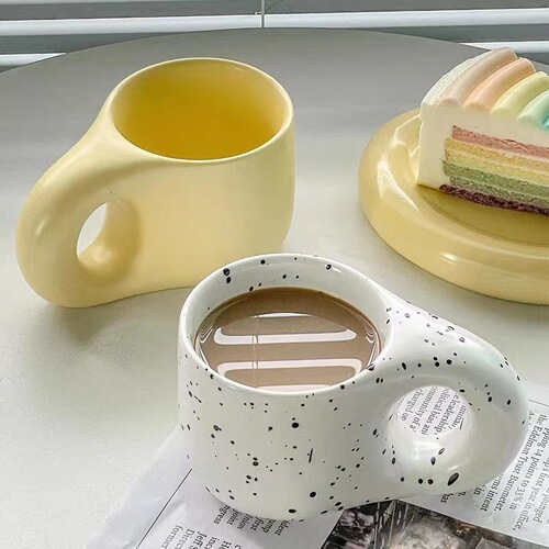 Nordic ins creative fat cup ceramic mug couple coffee cup water cup and saucer set cute cup