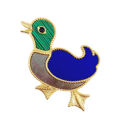 Creative cartoon duck pin with mother of pearl and agate, trendy women's pin for upper garment accessories, anti-slip couple's pin.