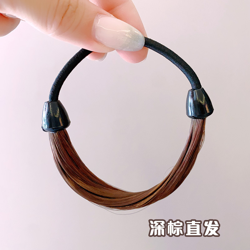 かつらヘアバンドヘアロープ 2025 新しいハイエンドゴムバンド女性のヘアポニーテール大人の低ボールヘアロープ|undefined