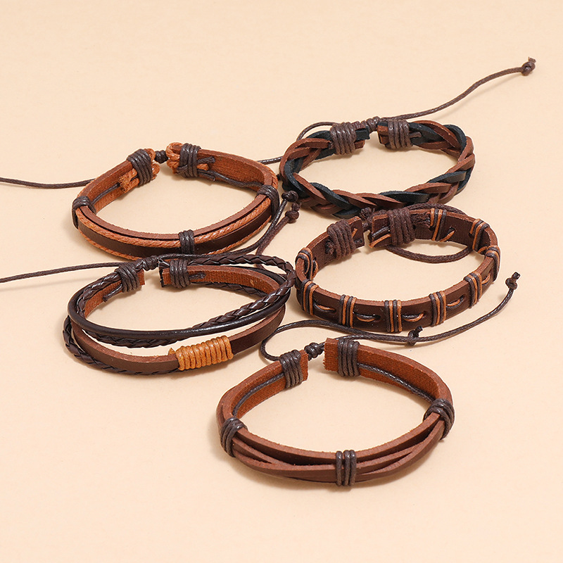 simple retro woven leather bracelet