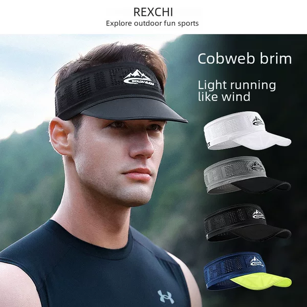 Summer Outdoor Sports Empty Top Sunshade Sunscreen Hat Running Mountain Climbing Sweat Absorbing Breathable Hair Band Headband Headband for Men and Women