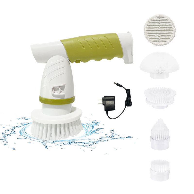 Cocina multifuncional doméstica cepillo de limpieza eléctrica corto cepillo de lavavajillas cepillo de baño cepillo de grietas recargable trapeador giratorio