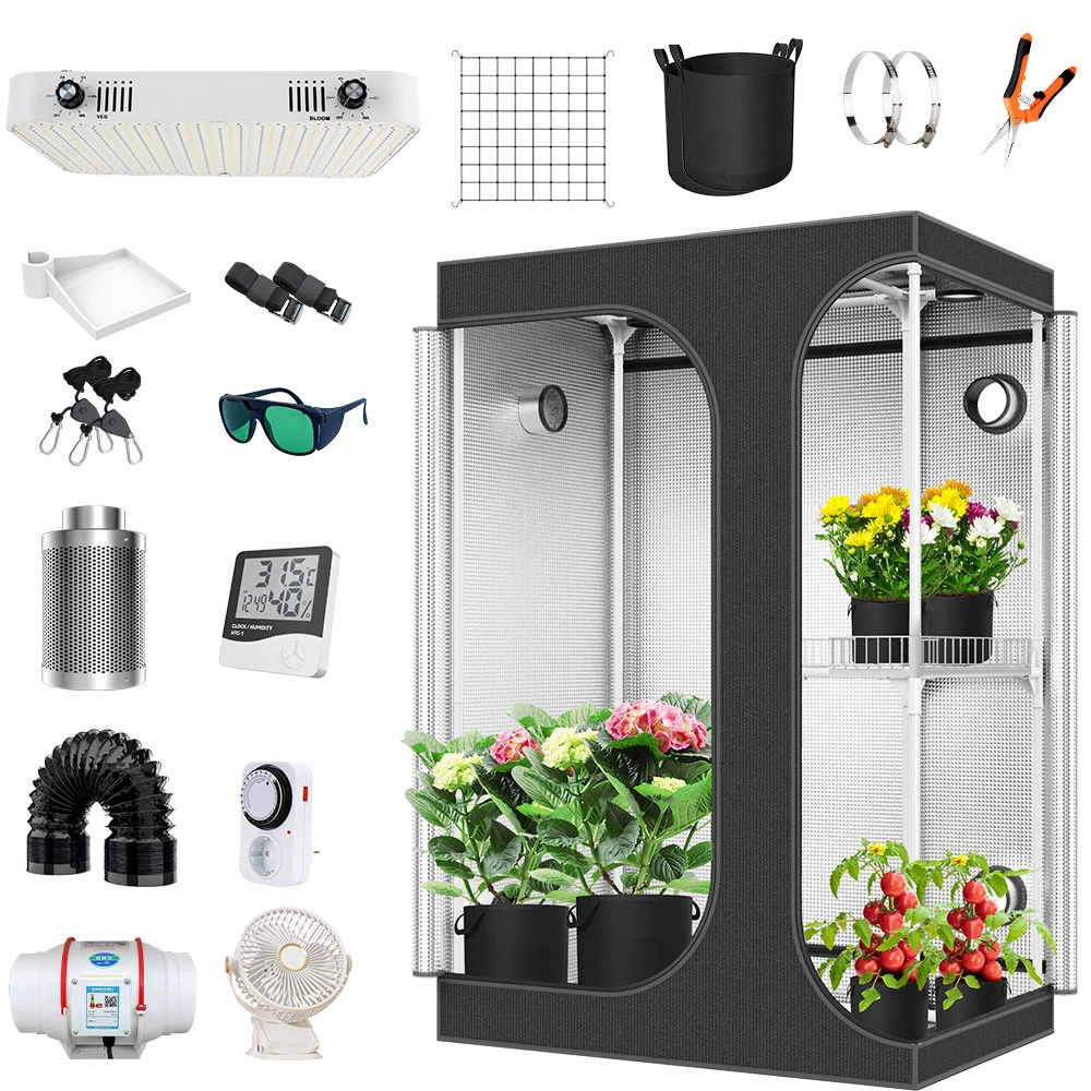 Прямые поставки с завода: тент для выращивания растений методом гидропоники, ткань Оксфорд 600D, для выращивания в помещении, черный, комплект.