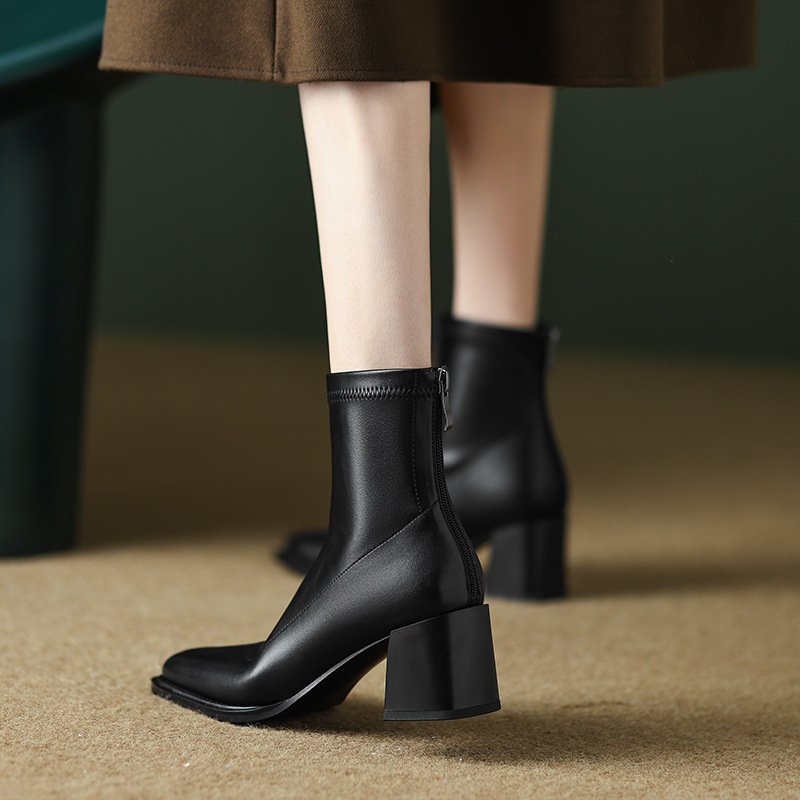 CHIKO Ynez Square Toe Block Heels Ankle Boots