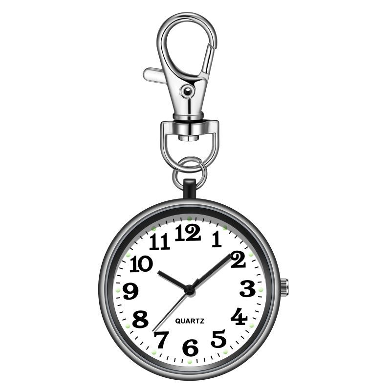 Pocket Watch for the Elderly, Universal Small Pocket Watch, Simple Luminous Keychain, Hanging Watch for the Elderly, Civil Servants, Students, Pointer Type