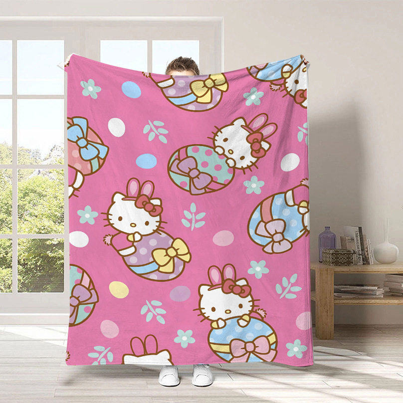 Monopolio transfronterizo de dibujos animados Sanrio mantas para niños lindas Hellokitty flange mantas de peluche cuatro estaciones mantas de peluche