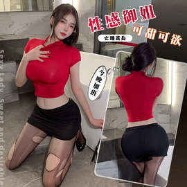 情趣内衣女OL夜店女神秘书制服纯欲性感床上免脱包臀制服套装8352
