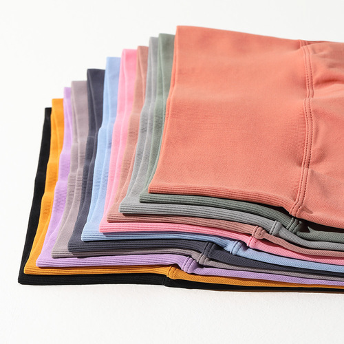 Cross-border seamless yoga pants high-waisted peach hip-lifting exercise shorts women tight quick-drying running fitness five-pocket pants