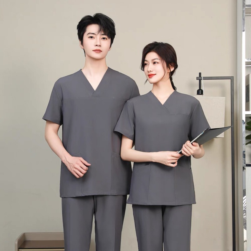 Men's Elastic Quick-Drying Thin Classy Oral Summer Medical Staff Women's Hand Scrubbing Clothes Work Clothes Surgical Clothes