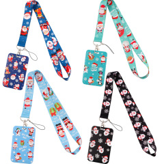 Cute Santa Claus Phone String Card Holder Work ID School Card Bus Card Holder New Christmas Gift