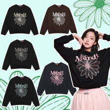 【顶级版本】韩国潮牌Mardi卫衣金高银同款刺绣小雏菊圆领宽松款