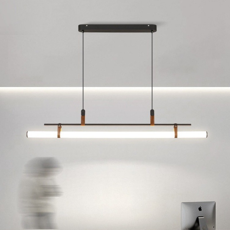 Lámpara de restaurante minimalista nórdica moderna mesa de comedor minimalista lámpara de bar personalidad creativa de oficina una luz de tira larga