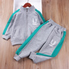 Set, top with zipper for boys with letters, trousers, children's clothing, 3-10 years, long sleeve