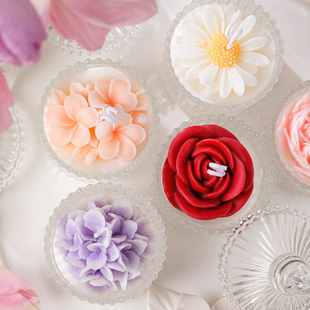 Regalo aromaterapia vela taza creativa hecha a mano flor fragancia regalo mano regalo al por mayor aromaterapia vela adornos