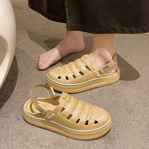 Summer Casual Versatile Thick Sole Loafers with Open Toe and Slip-Resistant Design for Women