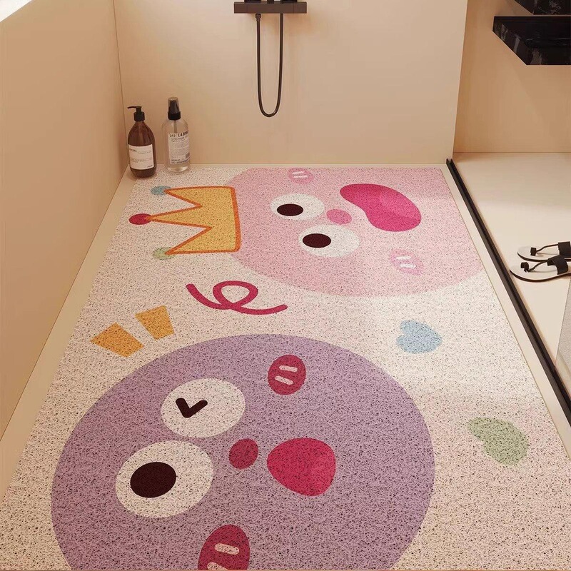 Bathroom Hollow Silk Circle Floor Mat Bathroom Full Shop Anti-fall Anti-slip Mat Special Drainage Bathing Waterproof Foot Mat