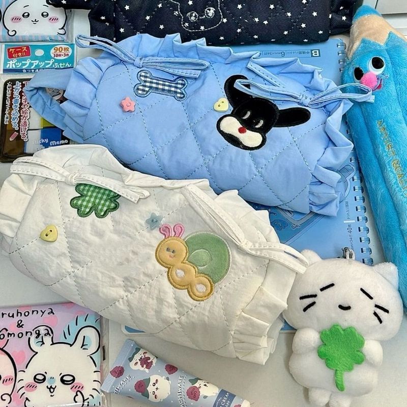 リトルレッドブックと同じかわいい星ウサギの鉛筆バッグガーリーハートレース枕鉛筆バッグ大容量文具収納袋|undefined