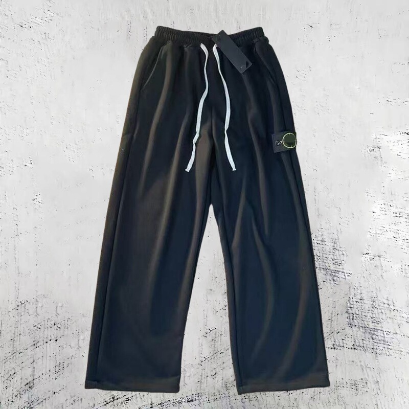 High-End Foreign Trade Cross-Border Ston Stone Button Embroidered Logo Men's and Women's Casual Long Pants Sports Casual Straight Pants High-End Foreign Trade Cross-Border Ston Stone Button Embroidered Logo Men's and Women's Casual Long Pants Sports Casual Straight Pants