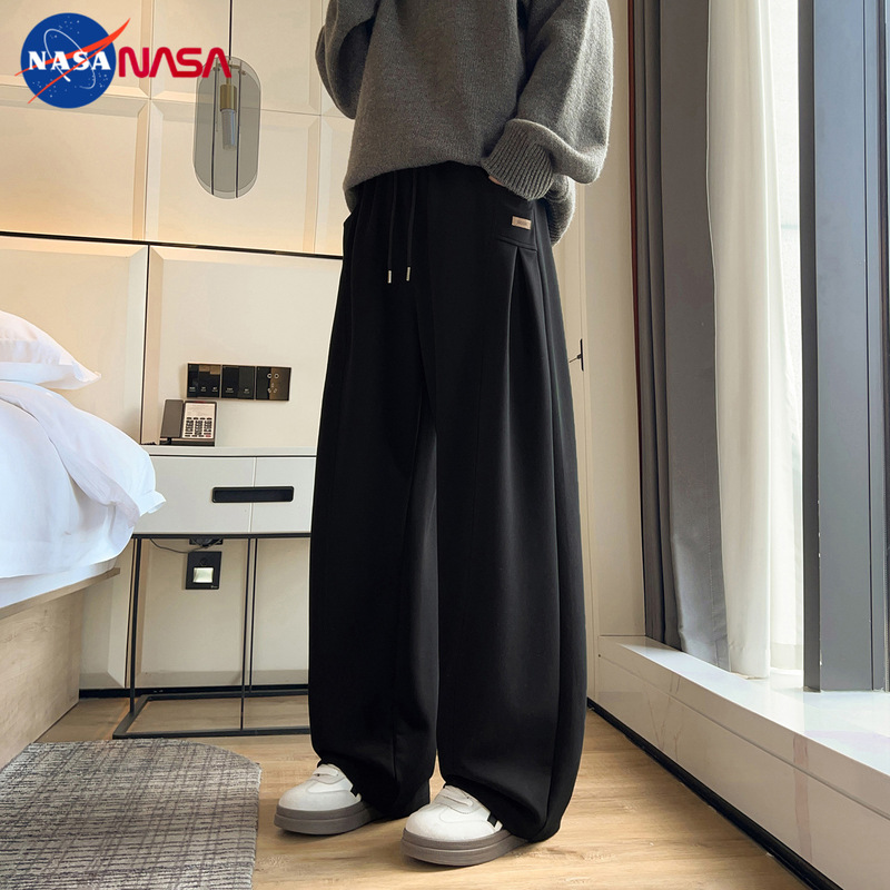 NASA autumn straight-leg pants, men's style, trendy and versatile athletic sweatpants, suitable for junior and senior high school students, casual long pants NASA autumn straight-leg pants, men's style, trendy and versatile athletic sweatpants, suitable for junior and senior high school students, casual long pants