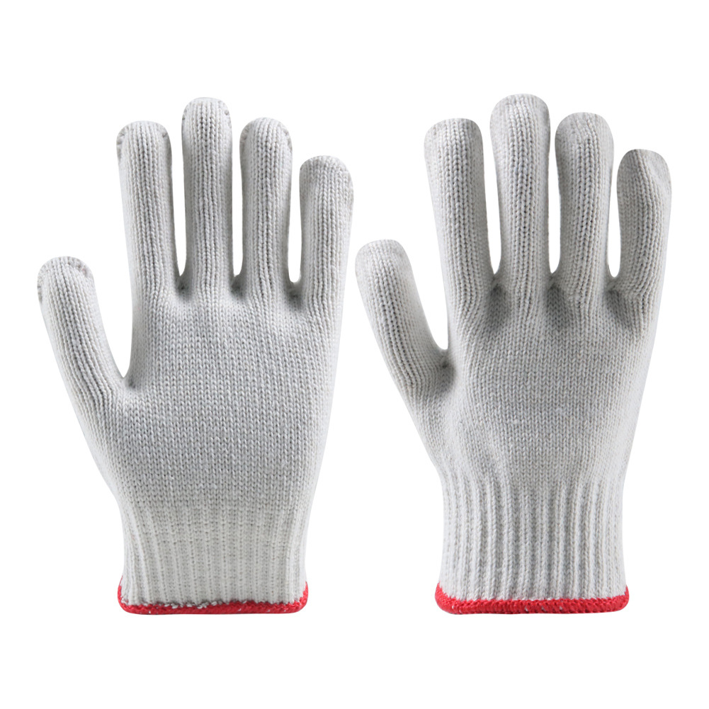 七针线手套工地上用灯罩棉线劳保手套耐磨透气白手套工作棉纱手套