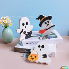 アマゾンの人気のハロウィンオーナメント木製ゴーストオーナメントホームパーティーオーナメント木製工芸品