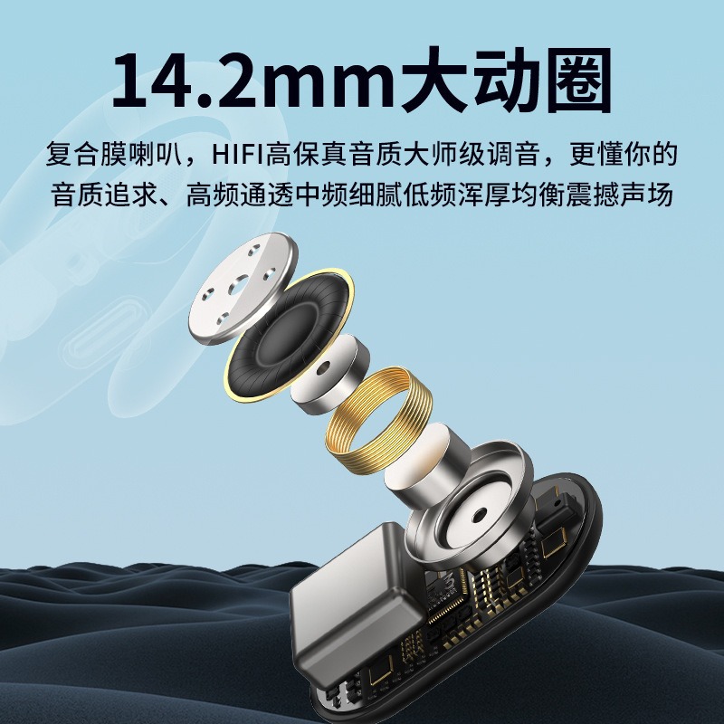 Lanston TS12 auriculares Bluetooth auricular montado en la oreja juego de carrera ultra-larga resistencia de negocios auriculares a prueba de agua Bluetooth 5,3