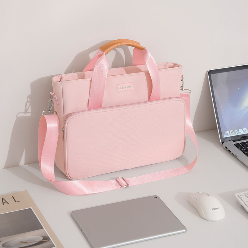 Runhui's New Simple One-Shoulder Laptop Bag, Matte Diagonal Laptop Shoulder Bag, Business Trip Laptop Bag