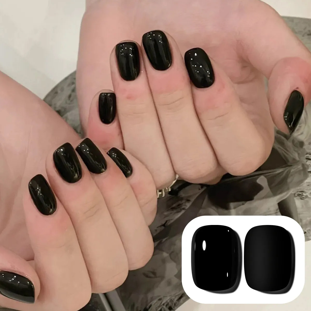 Pegamento de esmalte de uñas de la serie negra 2025 clásico todo fósforo de alta saturación pegamento de fototerapia negro color popular de la tienda de uñas