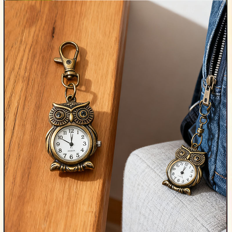 Customized Owl Pocket Watch for Male and Female Students, Quartz Watch, Retro Watch for Women, Factory Direct Sale Owl Pocket Watch