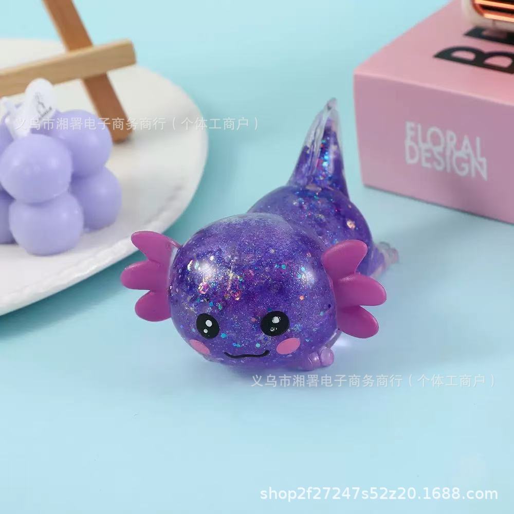 Lying down salamander [colorful purple]