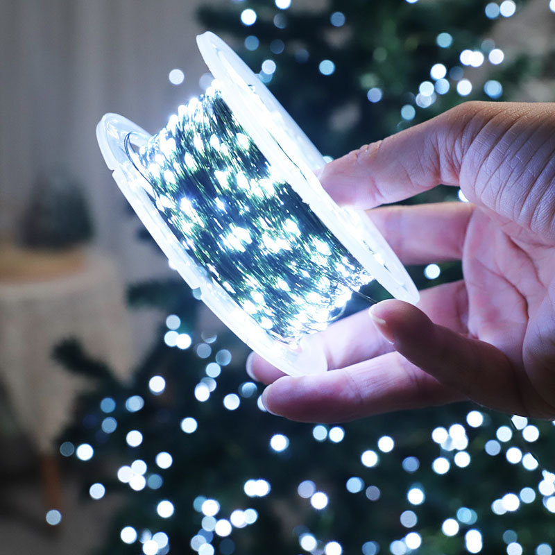 クリスマスツリーライトストリングロールダークグリーン銅線ライトエクストラロングLEDライトストリップクリスマスベビーブレス防水カラーライト|undefined