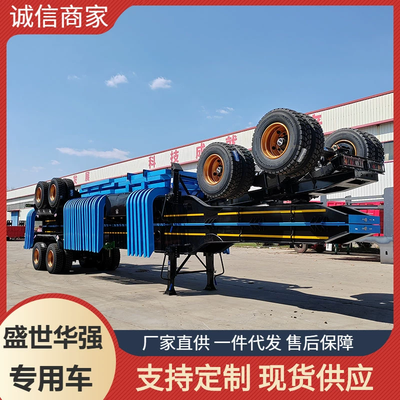 Производители полуприцепов продают экспортные 40-футовые 2-осные полуприцепы для перевозки древесины, 70-тонные платформенные полуприцепы для перевозки грузов.