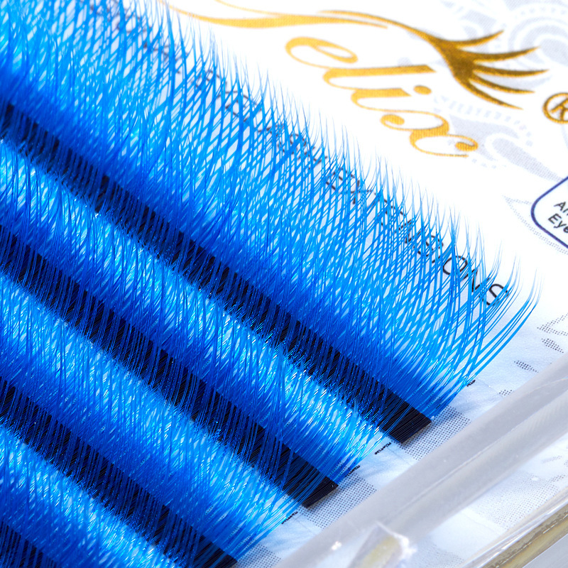 Fábrica de injerto transfronterizo de pestañas europeas y estadounidenses, pestañas falsas naturales densas de una sola raíz 2D compactas de gran capacidad de pestañas de coloryy