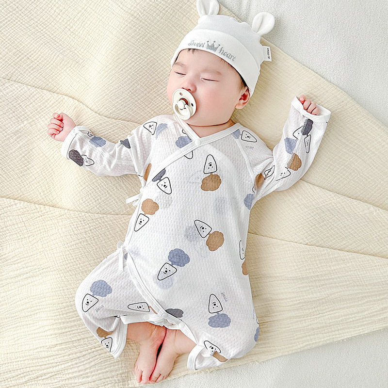Ropa de bebé recién nacido de verano algodón recién nacido 0 estilo delgado de marzo vestido de verano de monje de manga larga vestido de mariposa de bebé de una pieza image 8