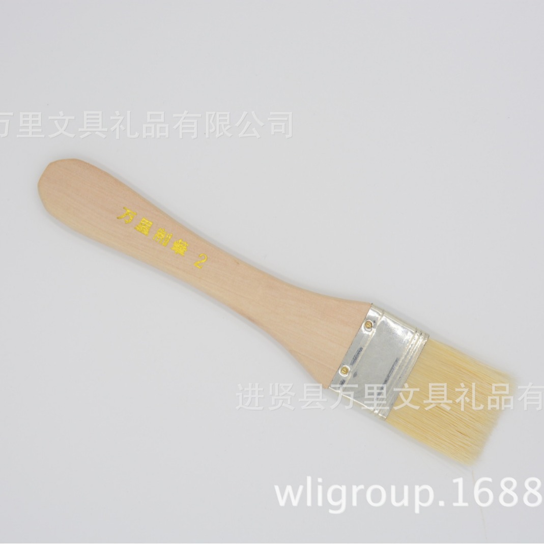 万里集团直营猪鬃毛画笔刷 水粉油画丙烯底纹刷 排刷木柄板刷推广