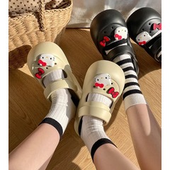 Women's Shoes with Holes, Outer Wear, 2024 Summer New Style Fashion Casual Two-Way Non-Slip Super Soft Thick Sole with Cap Toe Drag