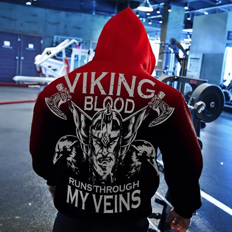 2025Temu Cross-Border Hot-Selling Autumn and Winter New Style Skull 3D Printed Men's Casual Hooded Sweatshirt for Men