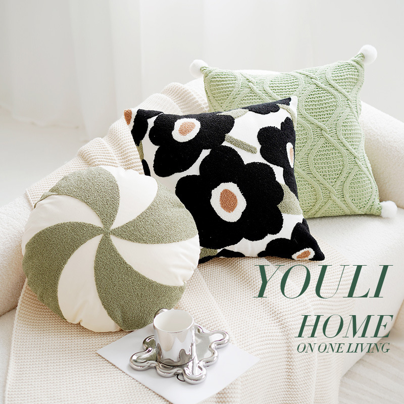 緑のオリーブの緑の抱き枕カバー北欧の軽い贅沢な高級感のレトロなソファーのリビングルームの枕のベッドのクッションの現代|undefined