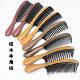 Wholesale natural green sandalwood comb with horn massage comb home mortise and tenon splicing drum handle thickened wooden horn comb
