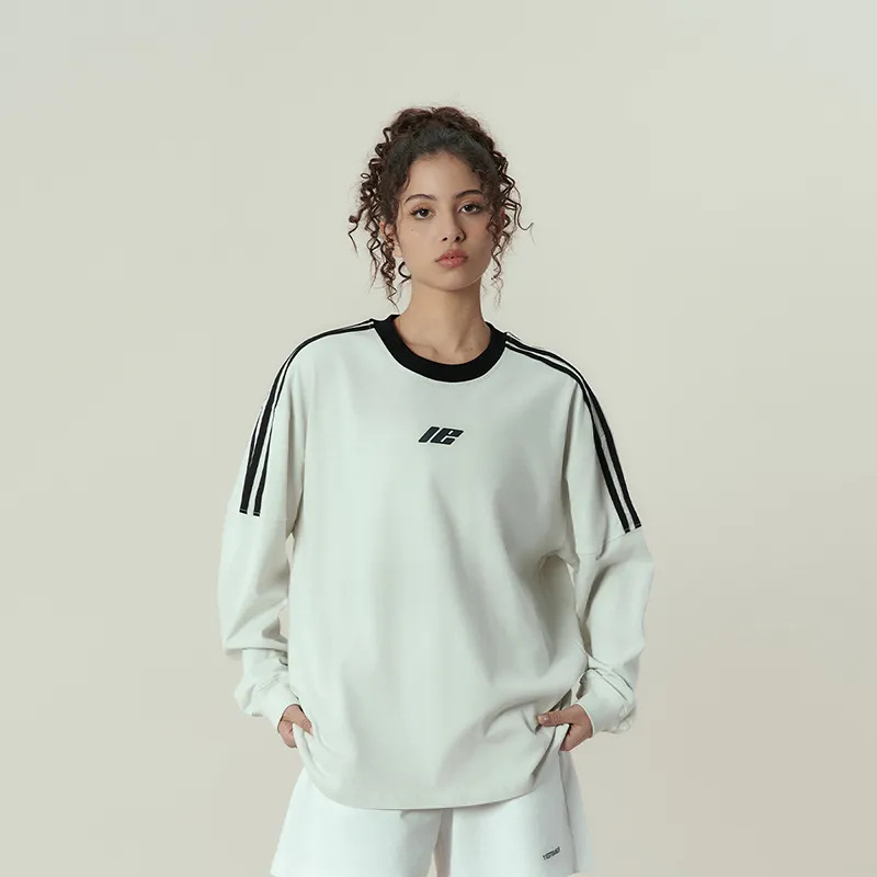 Plus Size Spring Autumn Winter Raglan Long Sleeve Sweatshirt Men And Women Spliced Half Zipper Printed Couple Outfit_voghion.com