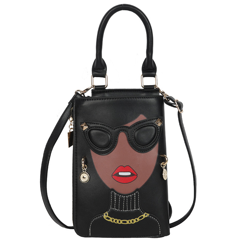 345g Weight Cotton Lining Material Sewing Thread Fashion Element Zipper Closure Type Single Shoulder Strap Strap Type Crossbody Bag Bags Type Casual, Shopping Occasion Pu Leather Material Human Pattern All Seasons Season Women's Gender Streetwear Style Square Shape Medium Size Women's Medium Pu Leather Human Streetwear Sewing Thread Square Zipper Crossbody Bag 156