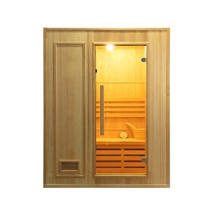 Standard Steam Wooden Sauna Cabinet Hemlock Sauna Room with Colorful Lights