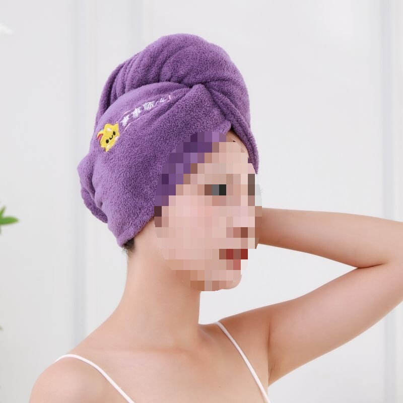 ドライヘアキャップ、速乾性、超吸水性、二層シャワーキャップ、洗髪タオル、女性用厚手の大人用糸くずの出ないターバン|undefined