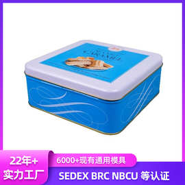 厂家定制礼盒正方形马口铁盒圣诞节糖果巧克力收纳化妆品金属盒