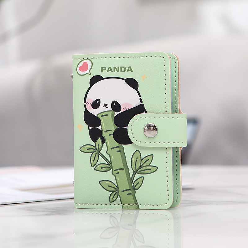 Patrón de dibujos animados personales para mujeres bolsa de tarjetas compacta anti-damagnetizante gran capacidad 20 tarjetas transparentes tarjeta de almacenamiento de tarjetas de tarjetas ultra delgada