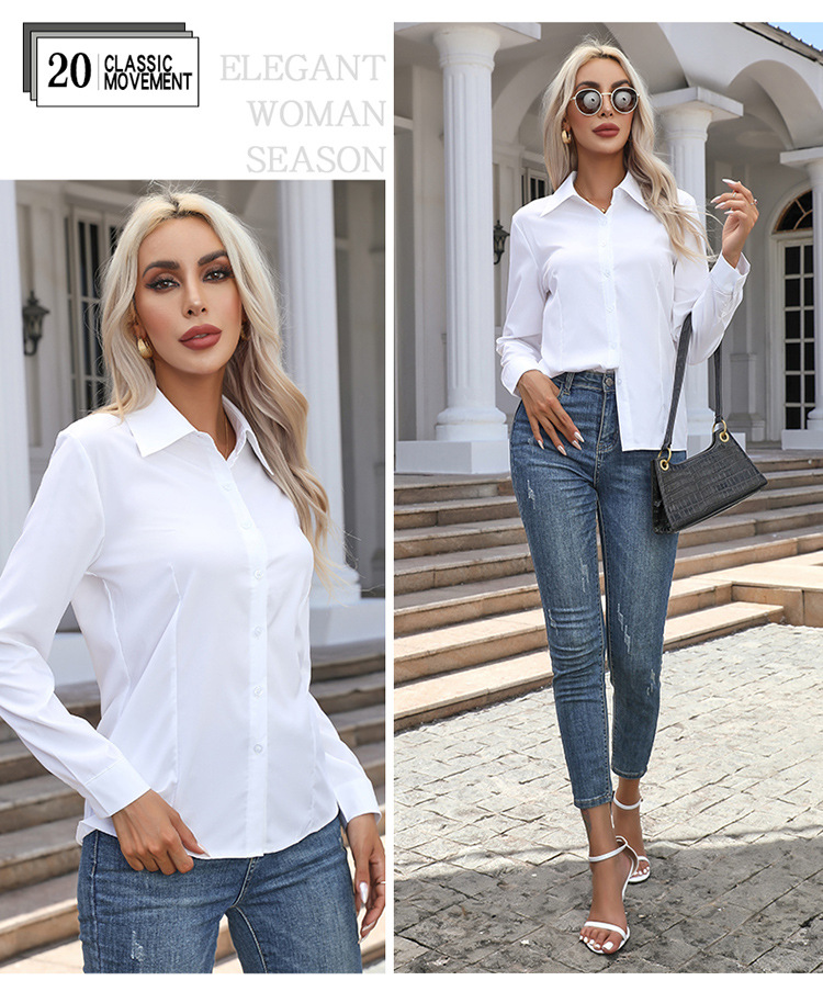 Women's Blouse Long Sleeve Blouses Casual Streetwear Solid Color display picture 11