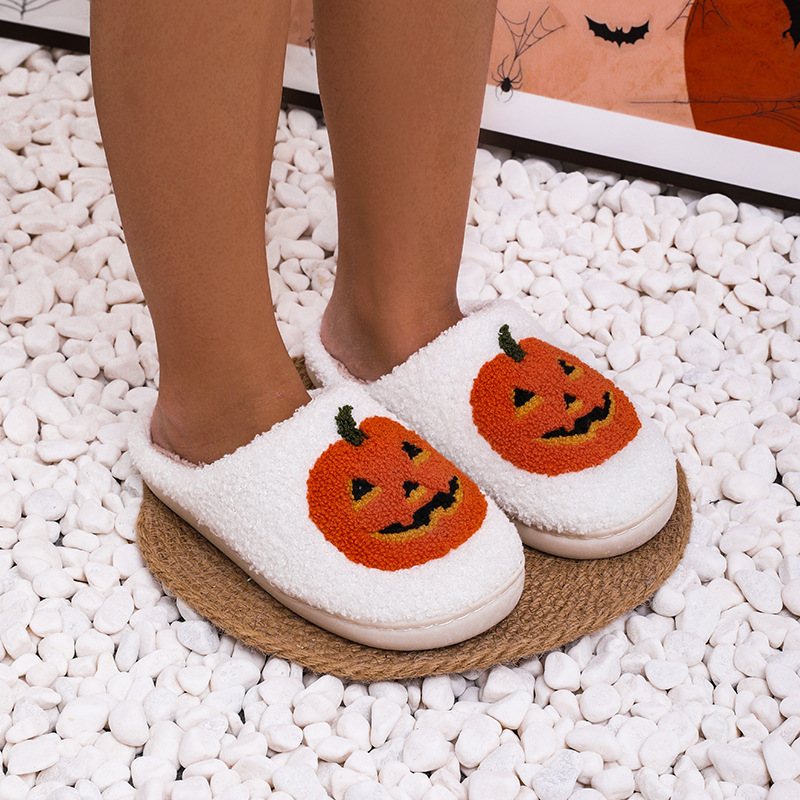Piccolo ordine di scorta Halloween zucca autunno e inverno uomini e donne coppia pantofole di cotone casa interno_voghion.com
