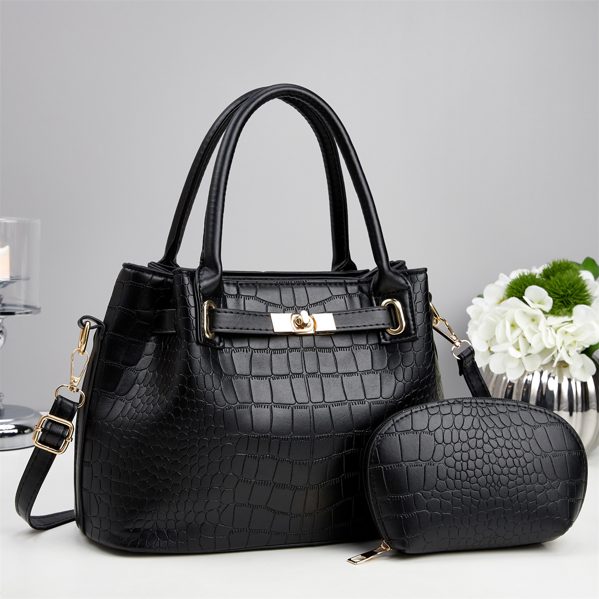 Bags Women's Bags New Style 2025 European and American Crocodile Pattern Women's Shoulder Bags Mother-In-Law Bags Large Capacity Handbags Crossbody Bags