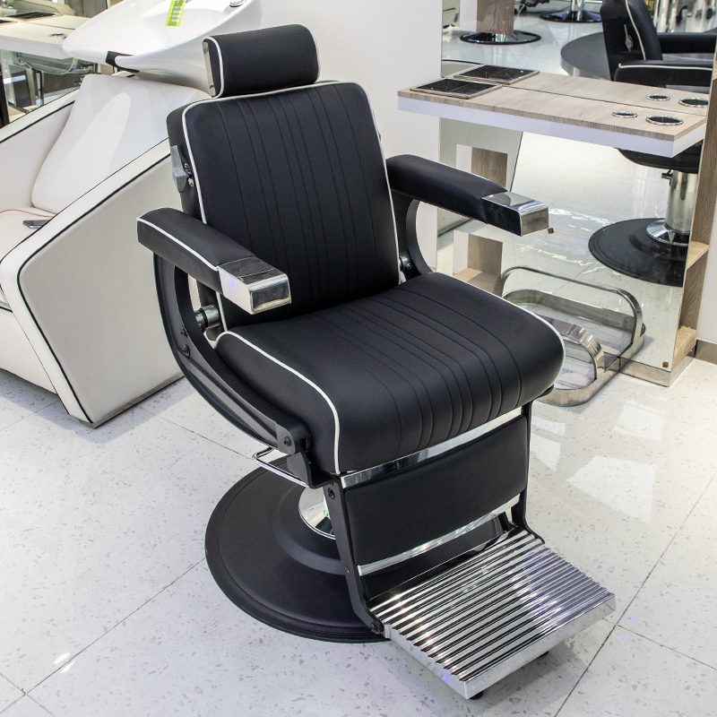 Sillón de barbero vintage para cortes de pelo, sillón de salón reclinable, sillón de barbero para hombres, sillón giratorio. image 25
